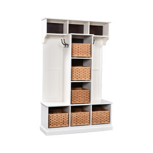 Traditional Hall Seat With Baskets